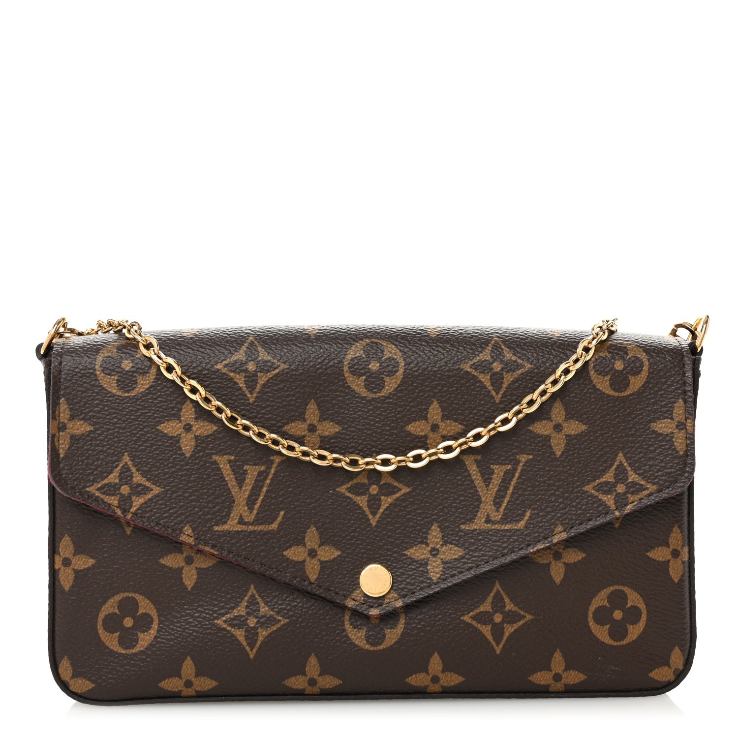 Louis Vuitton Monogram Pochette Felicie Chain Wallet Fuchsia 1 of 11
