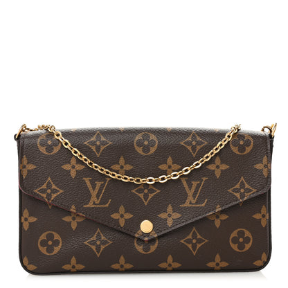 Louis Vuitton Monogram Pochette Felicie Chain Wallet Fuchsia 1 of 11