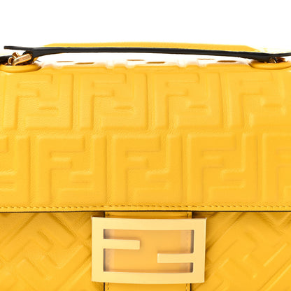 Fendi Nappa Small FF Embossed Midi Chain Baguette Mimosa 8 of 10