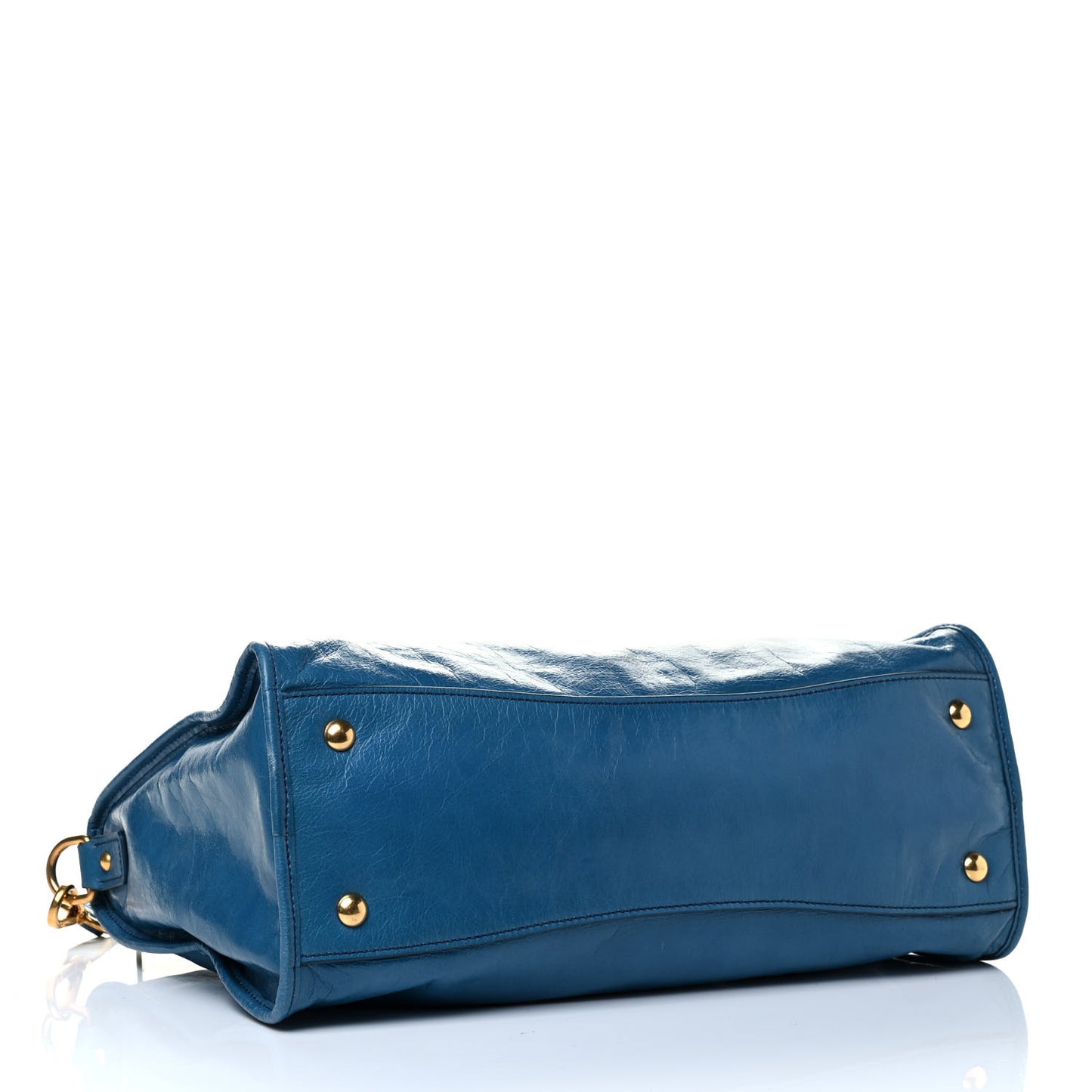 Vitello Shine Zip Tote Oceano