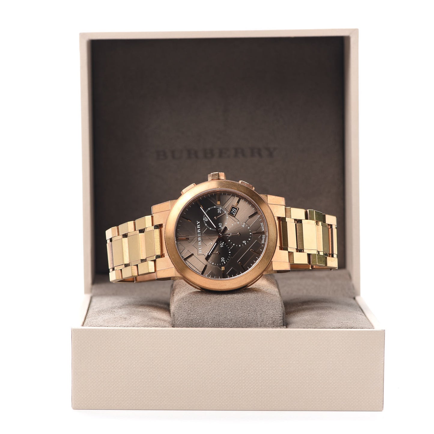 Stainless Steel 42mm Chronograph Quartz Watch Taupe BU9353