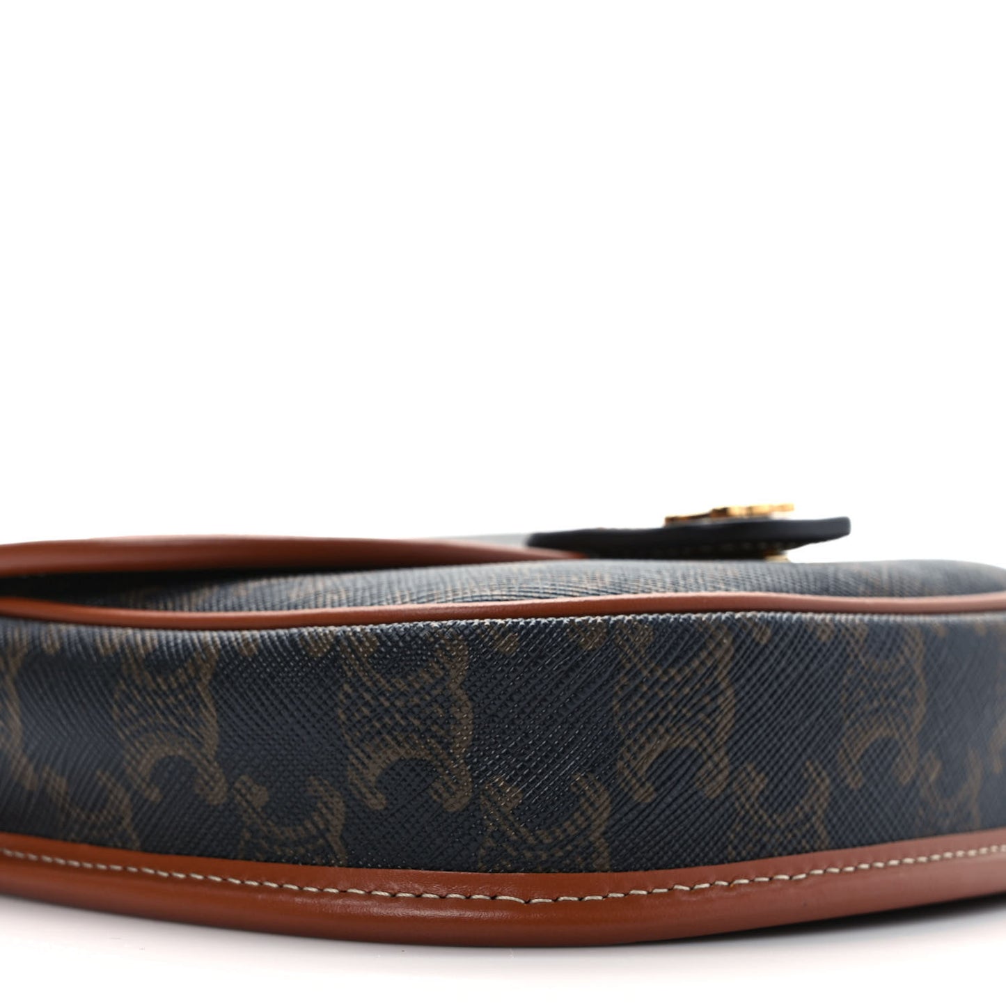 Canvas Calfskin Triomphe Mini Besace Tan