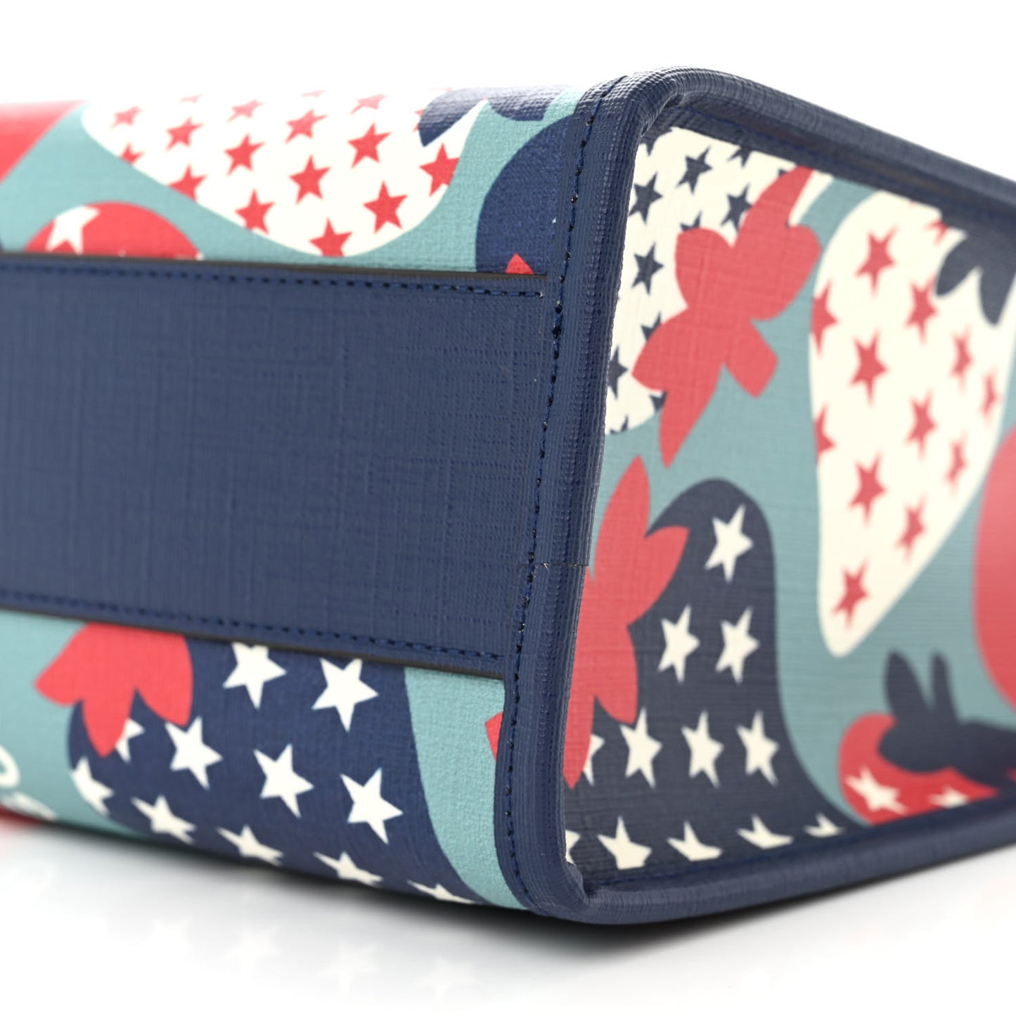 Coated Canvas Strawberry Stars Childrens Tote Red White Blue