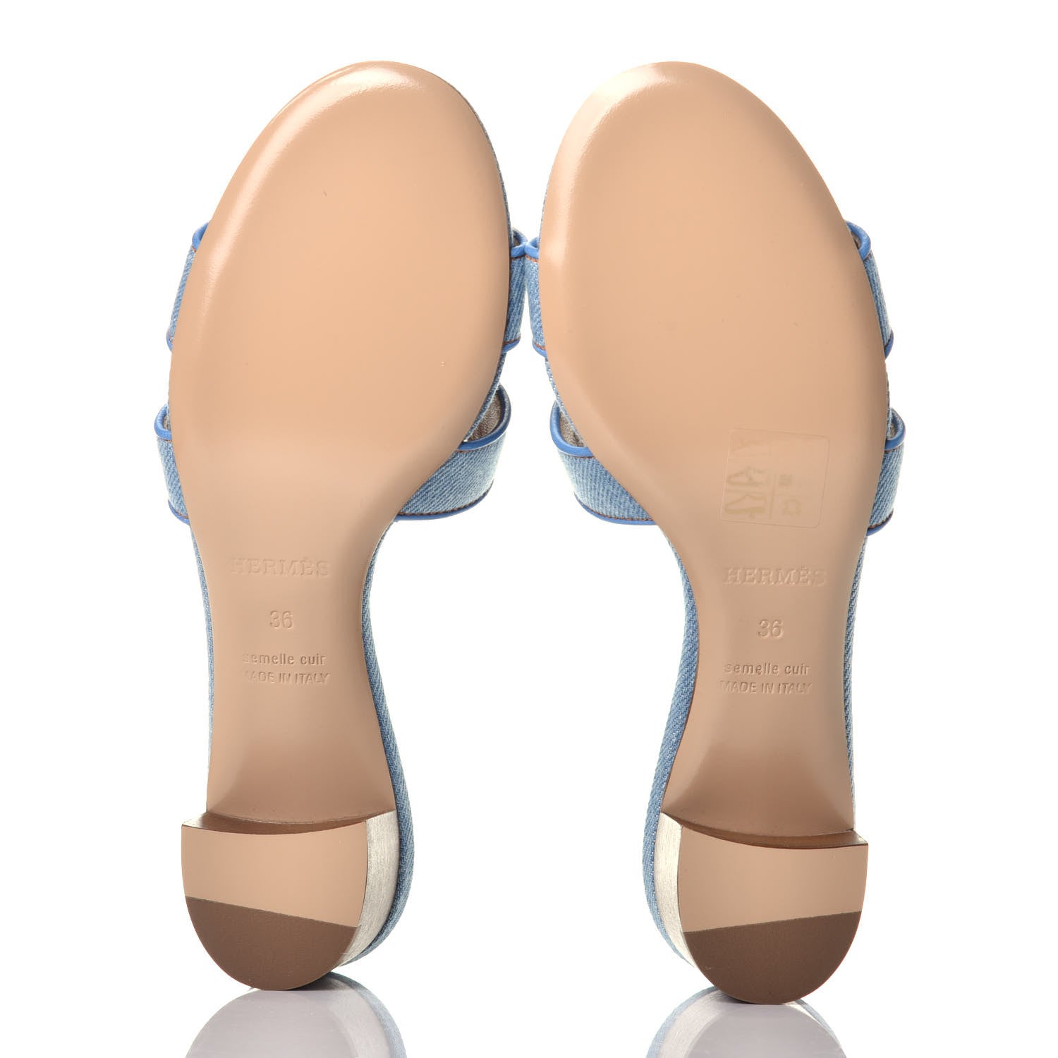 Hermes Denim Oasis Sandals 36 Bleu Clair 5 of 9