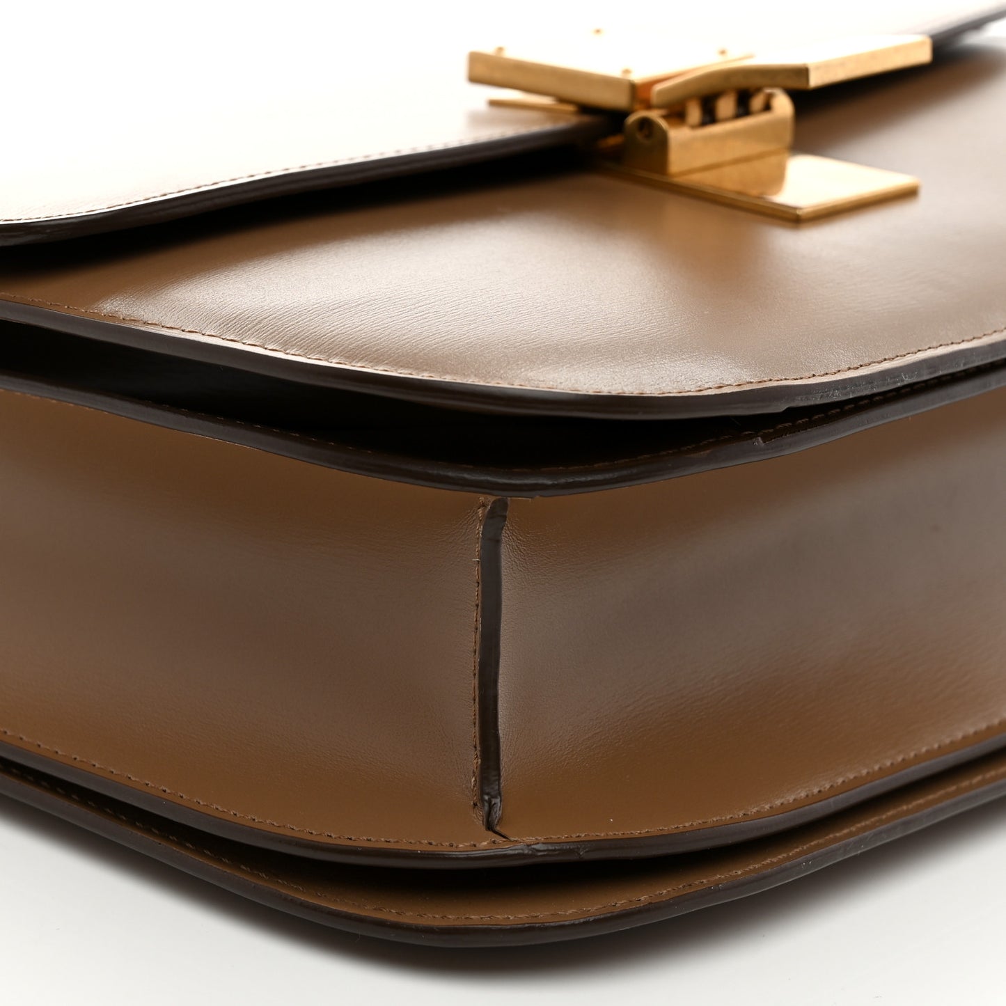 Box Calfskin Medium Classic Box Flap Bag Taupe