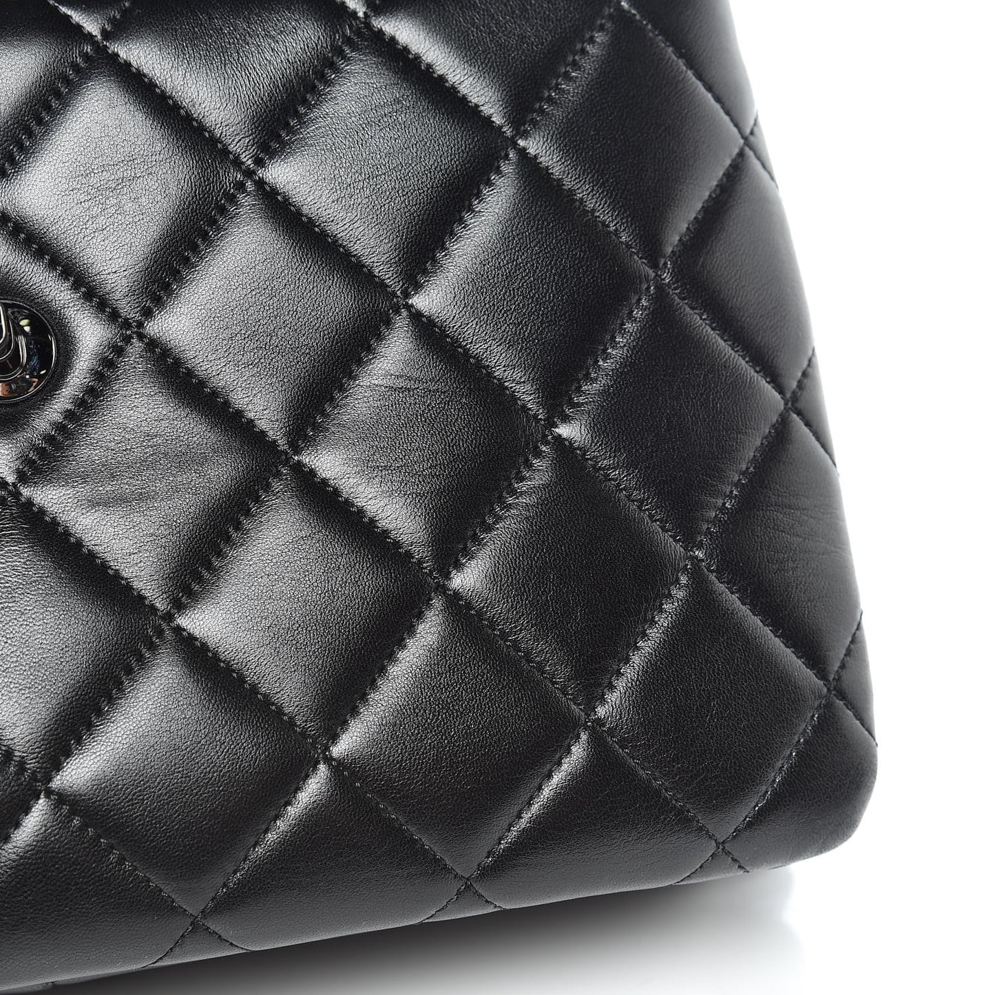 Lambskin Quilted Medium Trendy CC Flap Dual Handle Bag Black