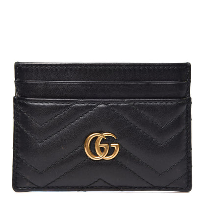 Gucci Calfskin Matelasse GG Marmont Card Holder Black 1 of 8