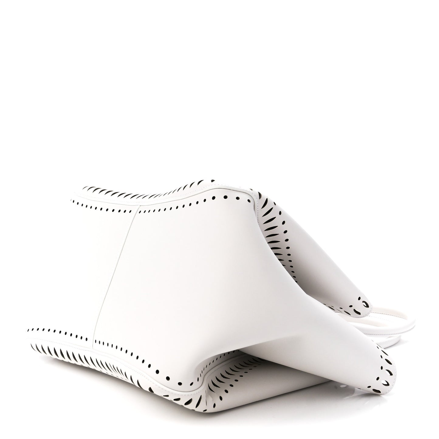 Calfskin Laser Cut Angele 20 Top Handle Bag White