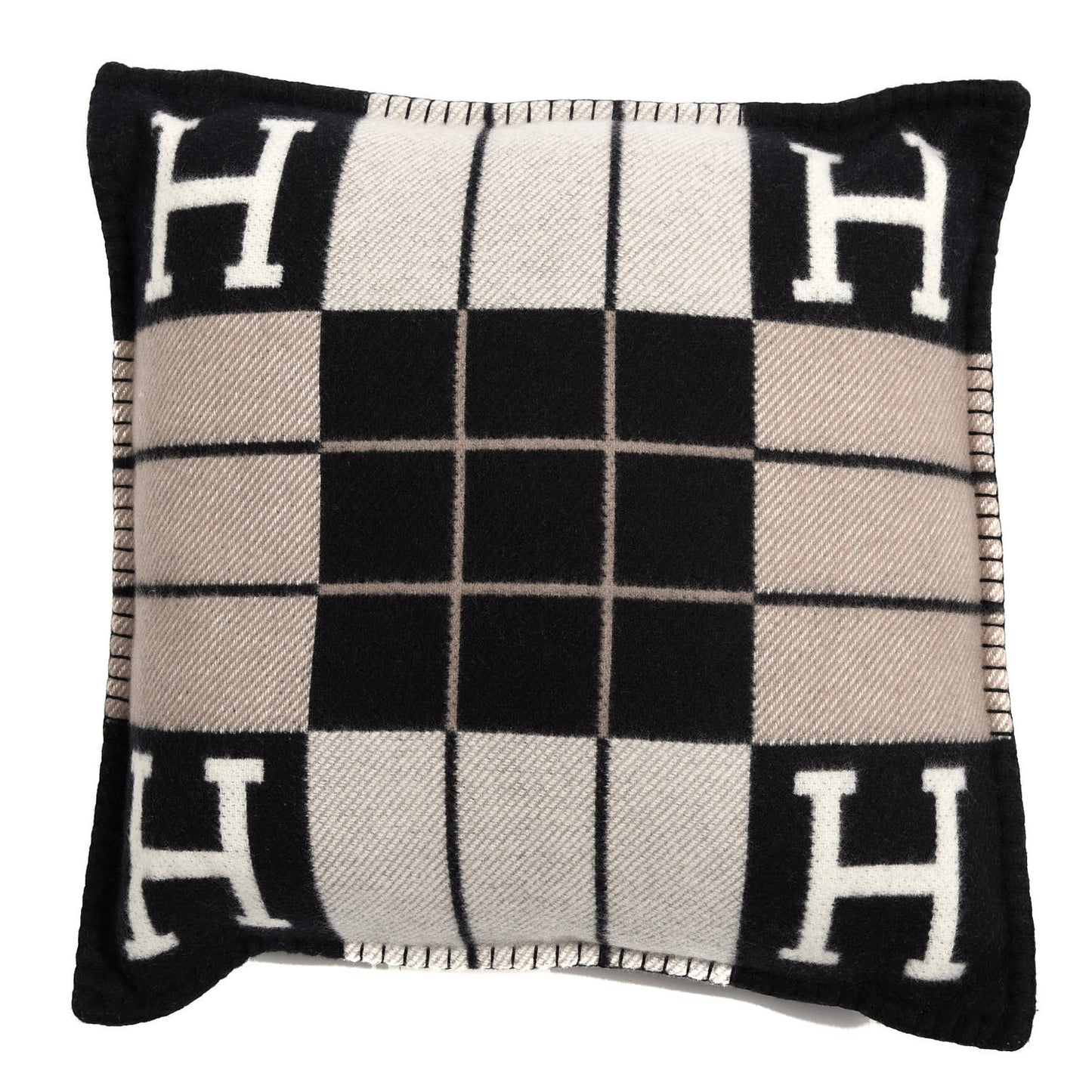 Wool Cashmere Avalon III Pillow PM Ecru Black