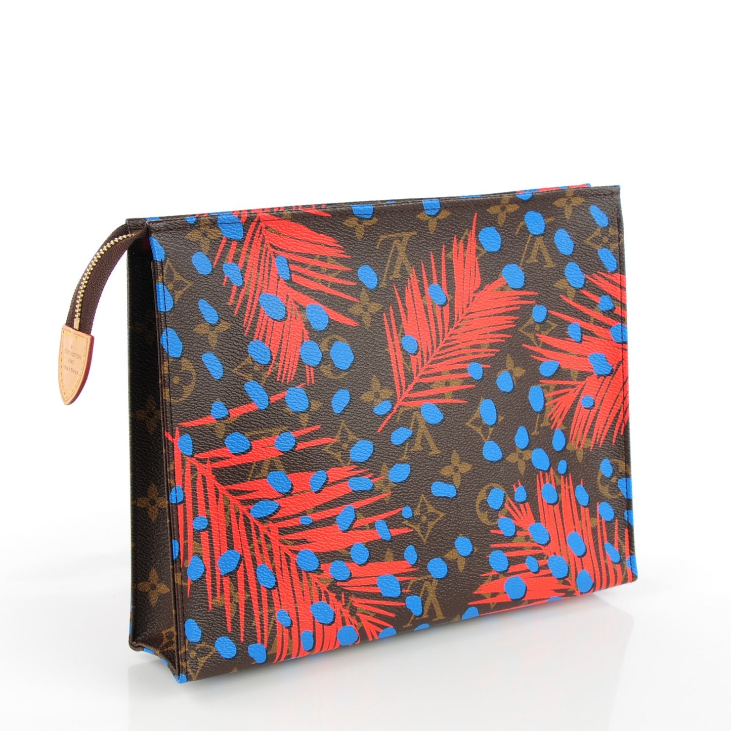 Monogram Jungle Dots Toiletry Pouch 26 Coquelicot Denim