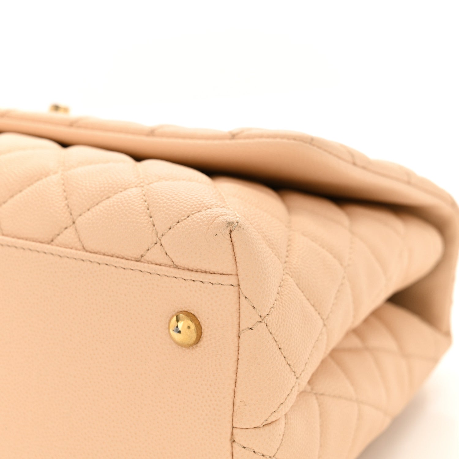 Chanel Caviar Quilted Small Coco Handle Flap Beige 11 of 11