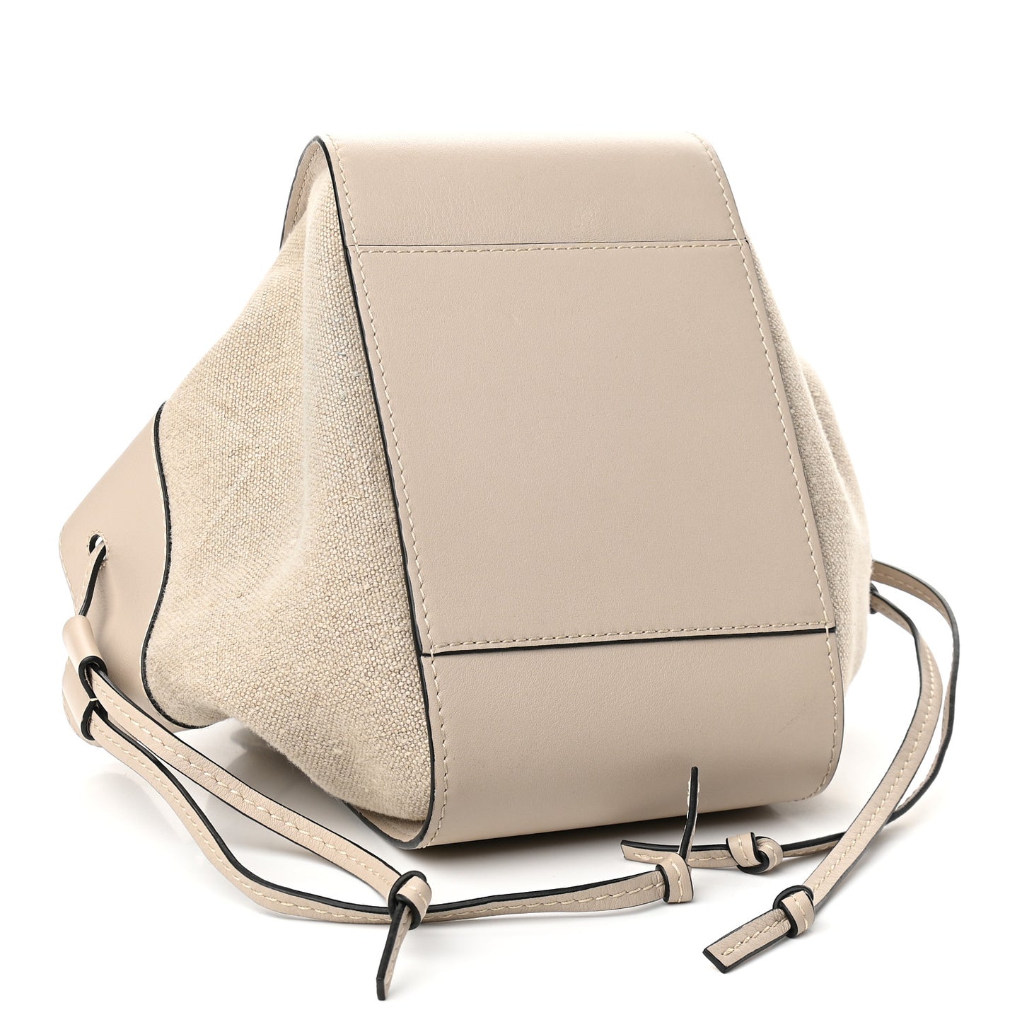 Calfskin Canvas Small Hammock Shoulder Bag Natural Mink