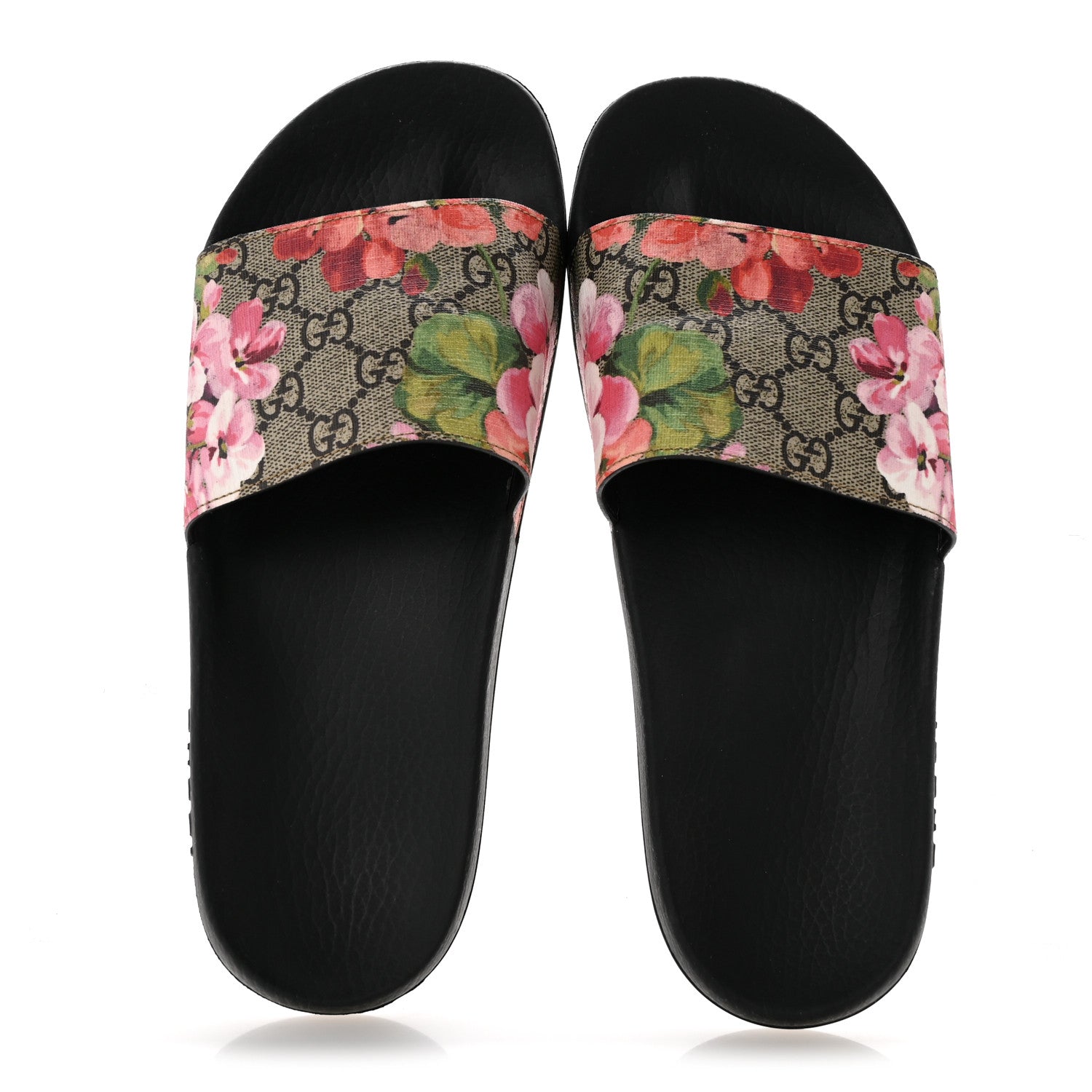 Gucci GG Supreme Monogram Blooms Slide Sandals 40 Beige Multicolor 2 of 10
