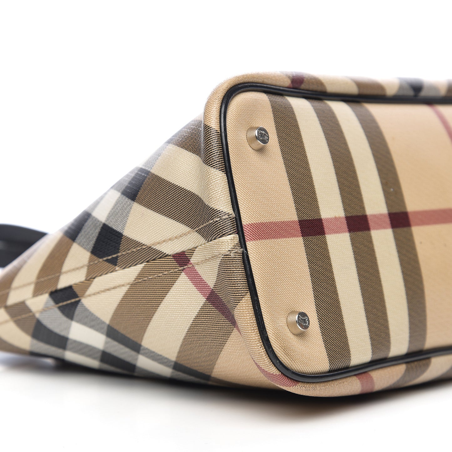 Patent Trim Nova Check Shopper Tote Black