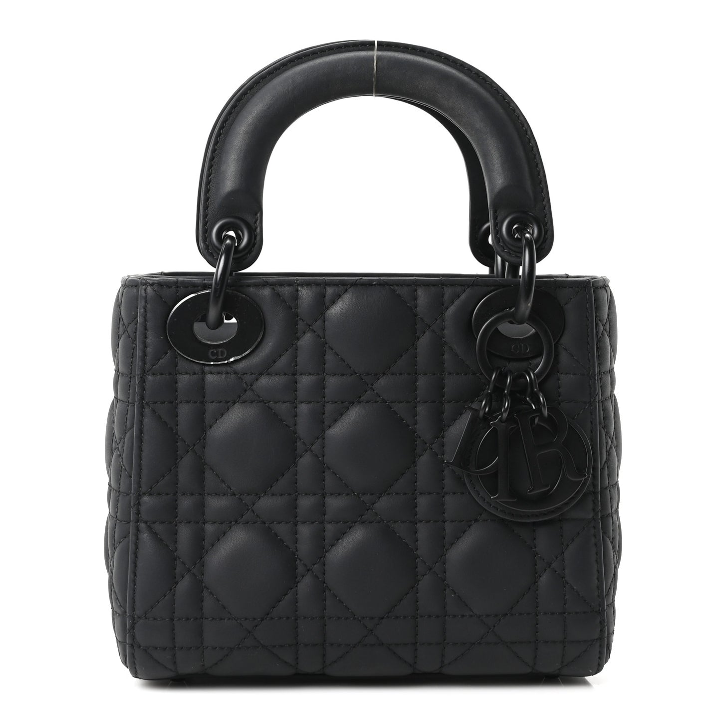 Ultra Matte Calfskin Cannage Mini Lady Dior Black