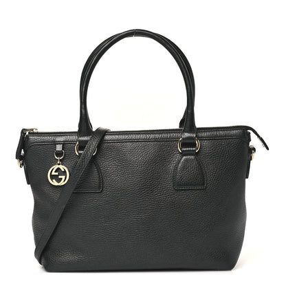 Gucci Dollar Calfskin GG Charm Satchel Black 1 of 12