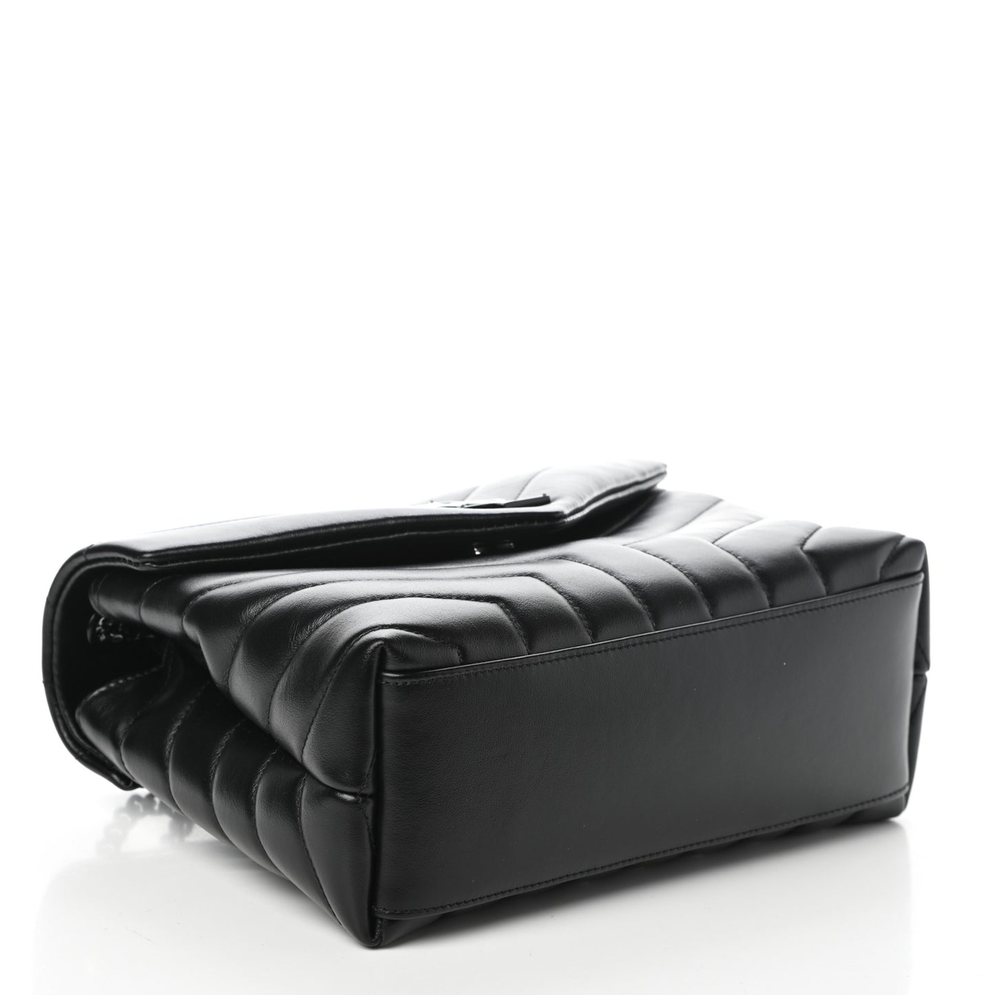 Calfskin Y Quilted Monogram Small Loulou Chain Satchel Black