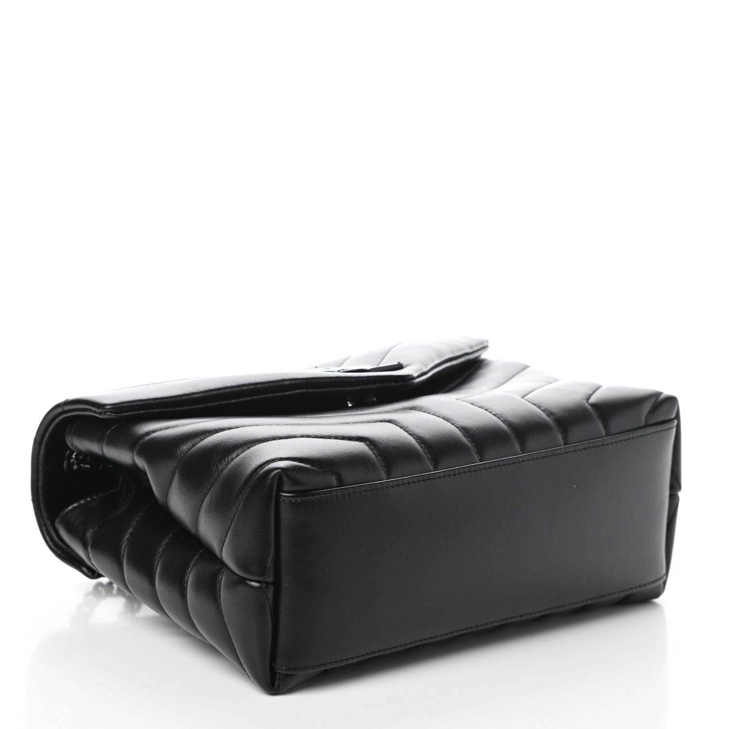 Saint Laurent Calfskin Y Quilted Monogram Small Loulou Chain Satchel Black 4 of 9