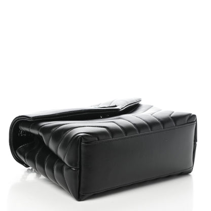 Saint Laurent Calfskin Y Quilted Monogram Small Loulou Chain Satchel Black 4 of 9