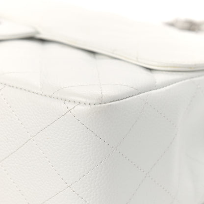 Chanel Caviar Quilted Jumbo Single Flap White 9 of 16