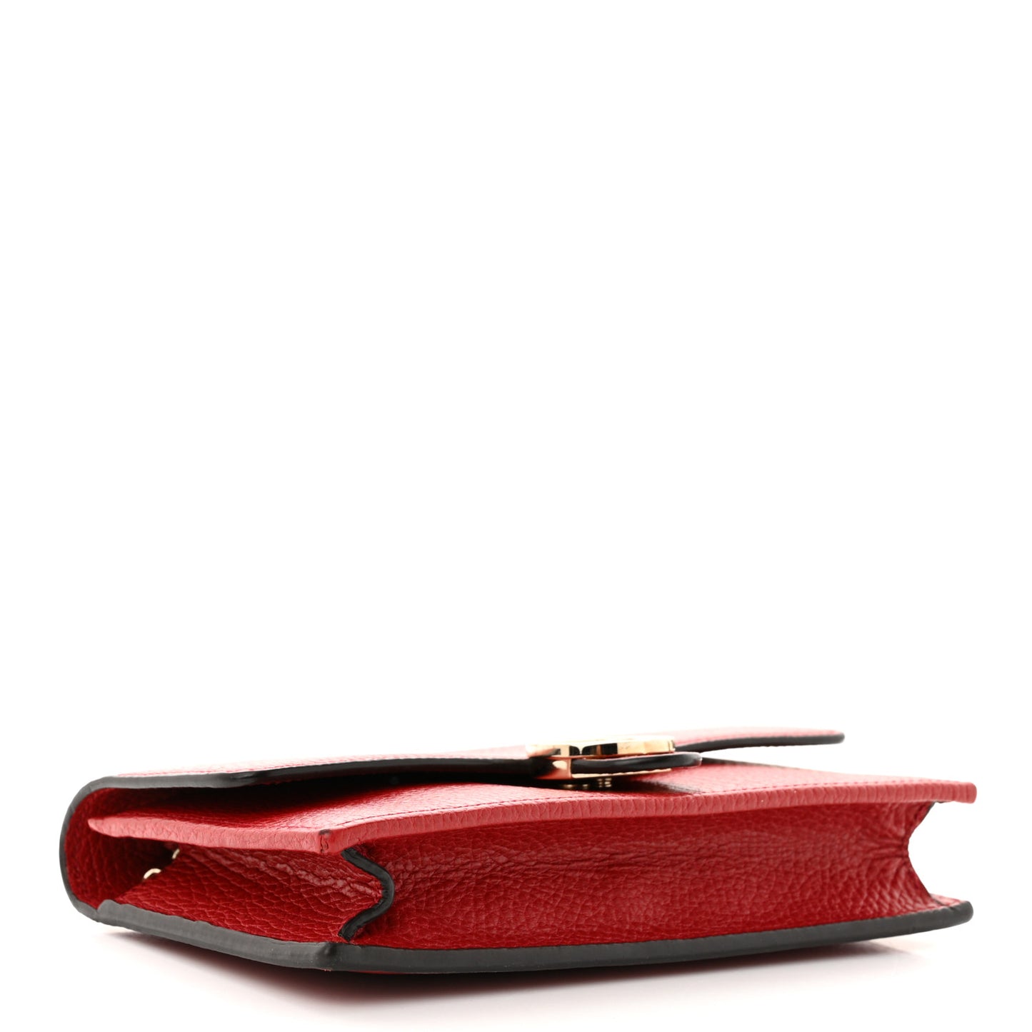 Dollar Calfskin Interlocking G Chain Wallet Red