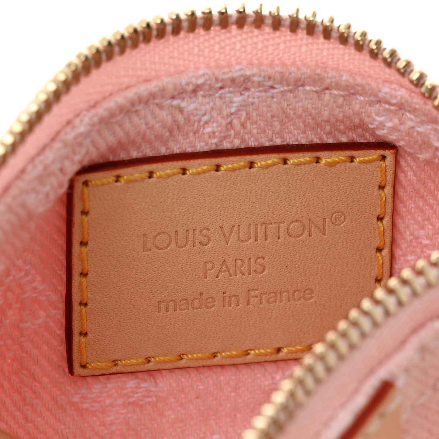 Monogram Denim Key Pouch Washed Pink