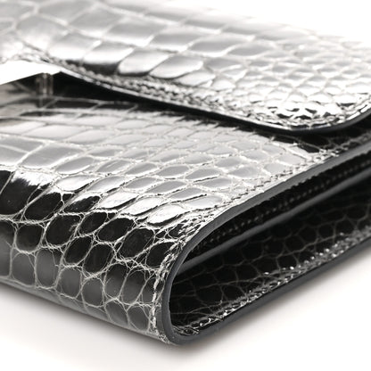 Hermes Shiny Alligator Constance Long Wallet Graphite 11 of 11