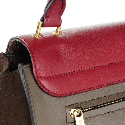Celine Calfskin Suede Large Tri-Color Trapeze Granite 9 of 9