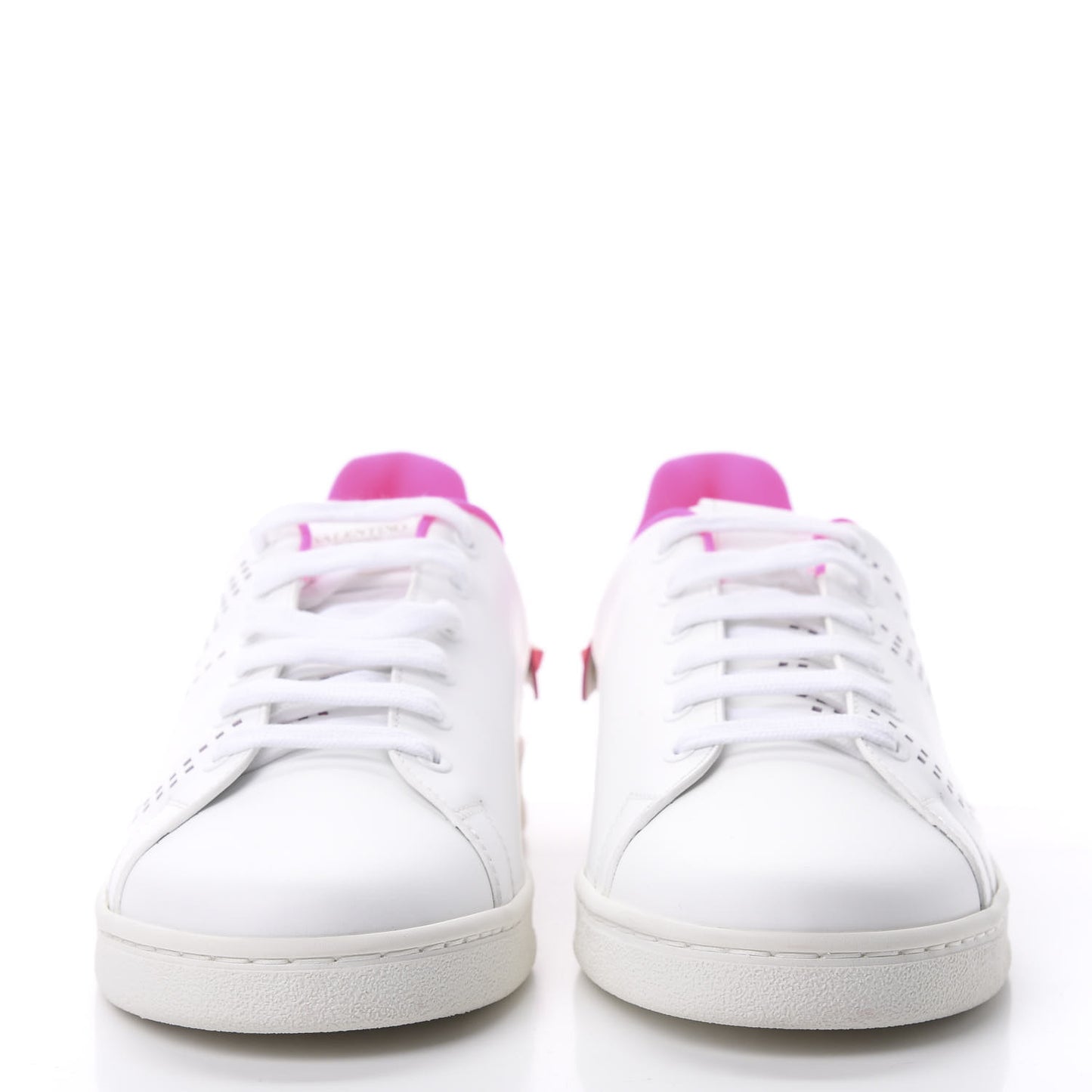 Calfskin Womens Backnet Sneakers 41 White Fuchsia