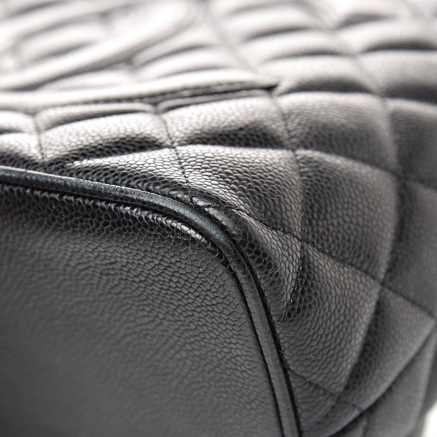 Caviar Quilted Medallion Tote Black