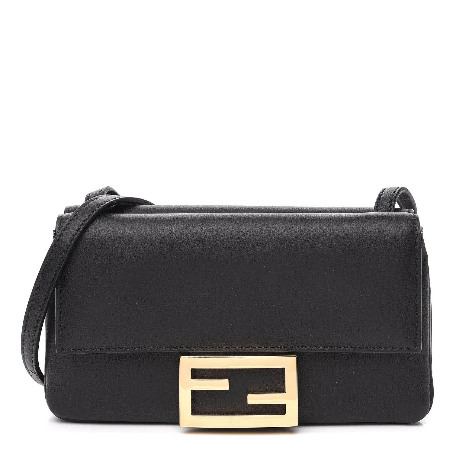 Fendi Vitello Grace Matte Duo Baguette Black 1 of 9