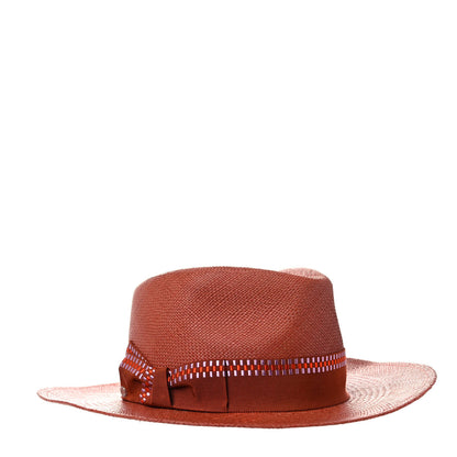 Hermes Straw Esperance Panama Hat 57 Terracotta 1 of 9