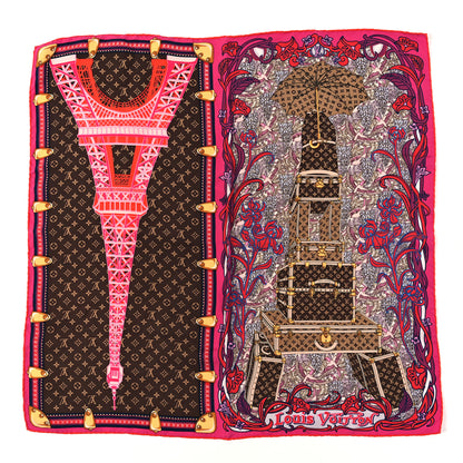 Louis Vuitton Silk Louis A Paris Square Scarf Fuchsia 1 of 3
