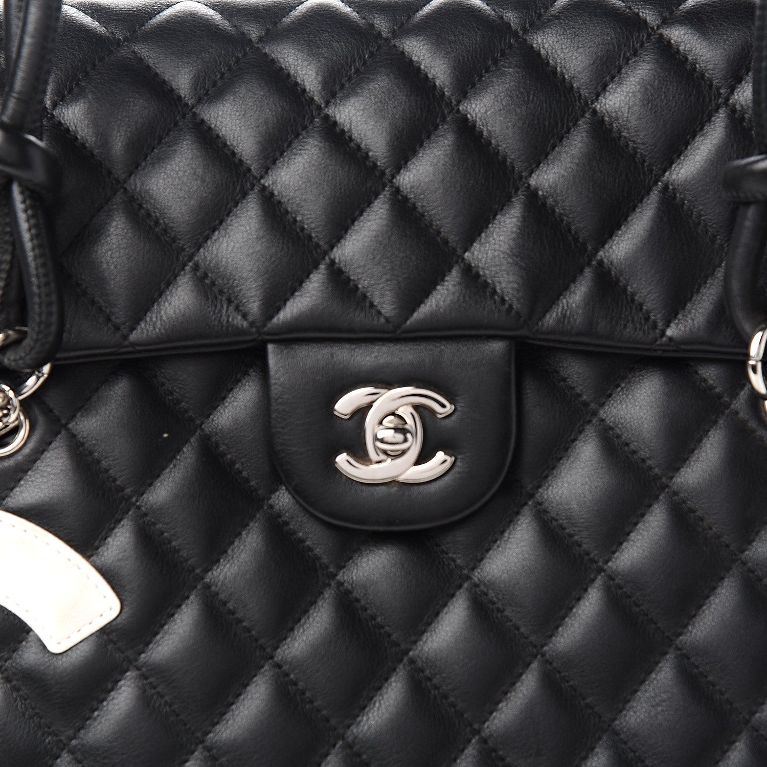Chanel Calfskin Quilted Large Cambon Flap Black White 13 of 13
