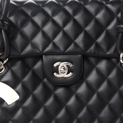 Chanel Calfskin Quilted Large Cambon Flap Black White 13 of 13