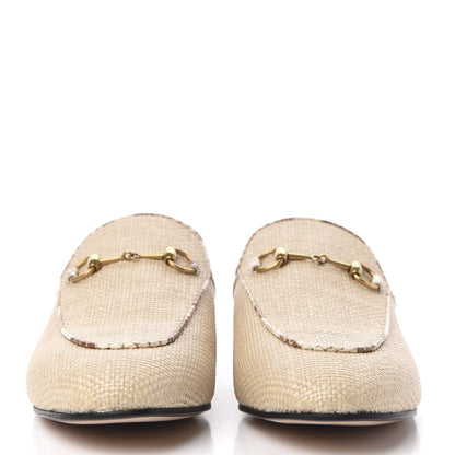 Gucci Straw Elaphe Womens Princetown Slippers 37 Natural Cream Brown 2 of 11