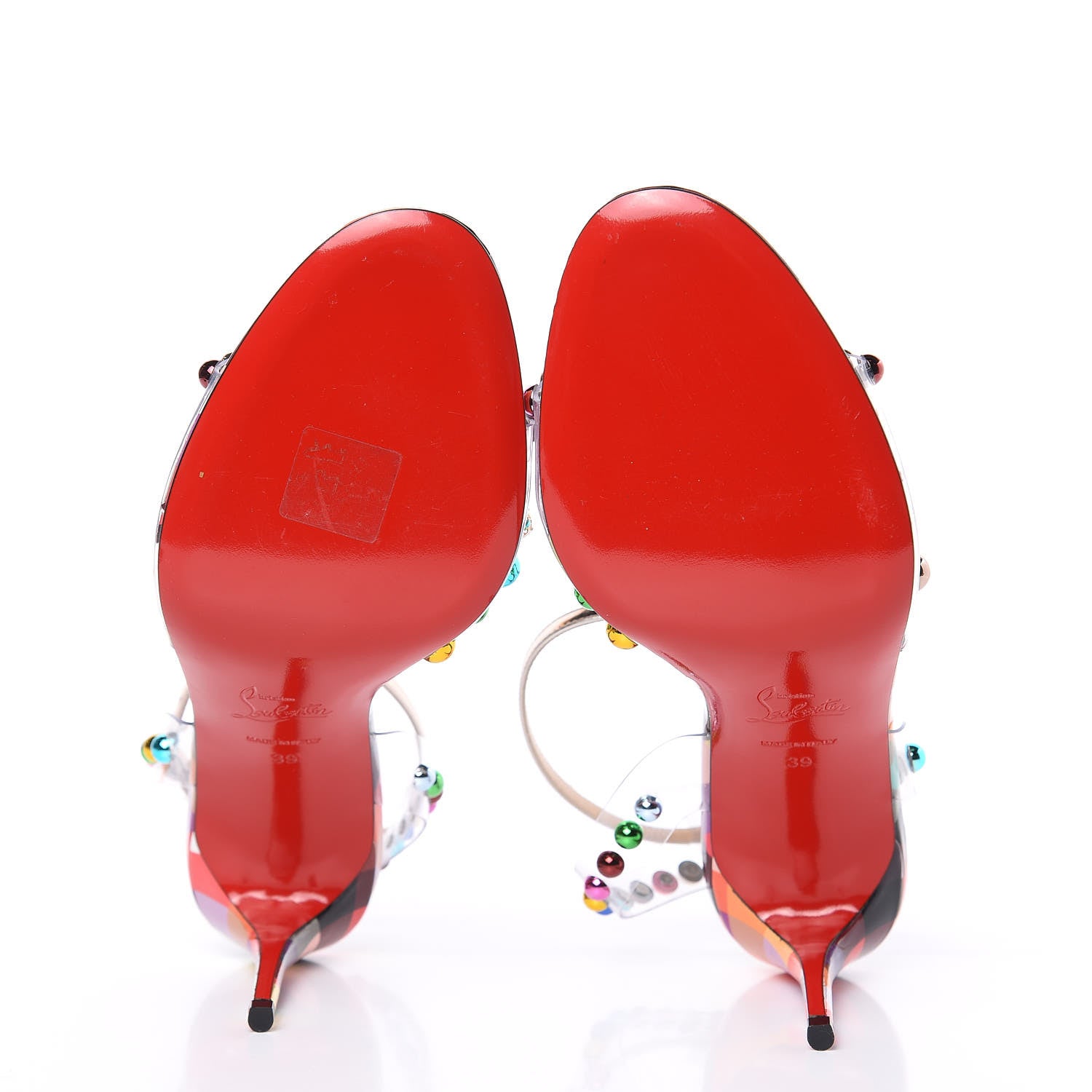 Christian Louboutin Patent PVC Ranimule 85 T-Strap Sandals 39 Multicolor 5 of 9
