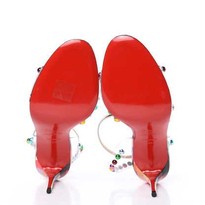 Christian Louboutin Patent PVC Ranimule 85 T-Strap Sandals 39 Multicolor 5 of 9