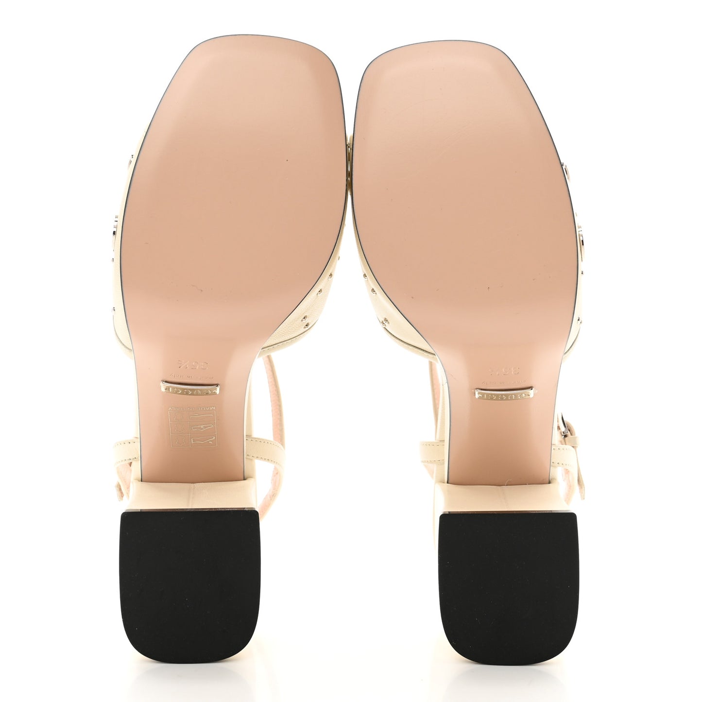 Malaga Kid Interlocking G Studs 25/85mm Platform Sandals 35.5 Mystic White