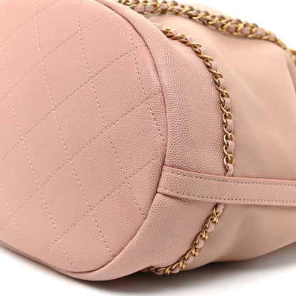 Chanel Lambskin Caviar Lovely Chains Drawstring Bag Pink 10 of 16