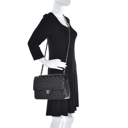 Chanel Caviar Quilted Jumbo Double Flap Black 2 of 8