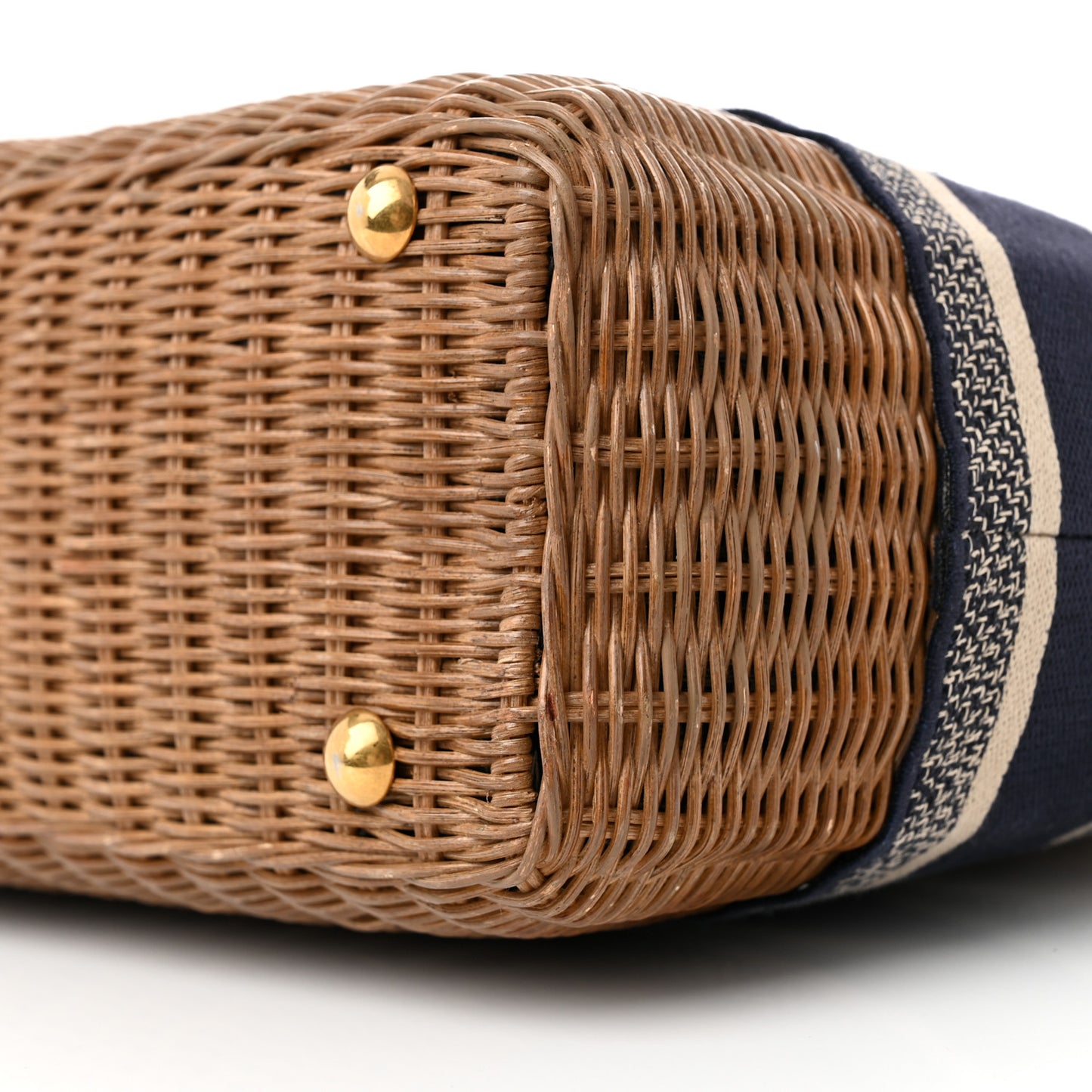 Wicker Oblique Basket Bag Blue