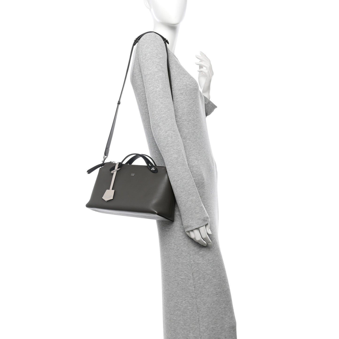Vitello Dolce 4 Color Medium By The Way Boston Bag Carbone Grigio Polvere Multicolor