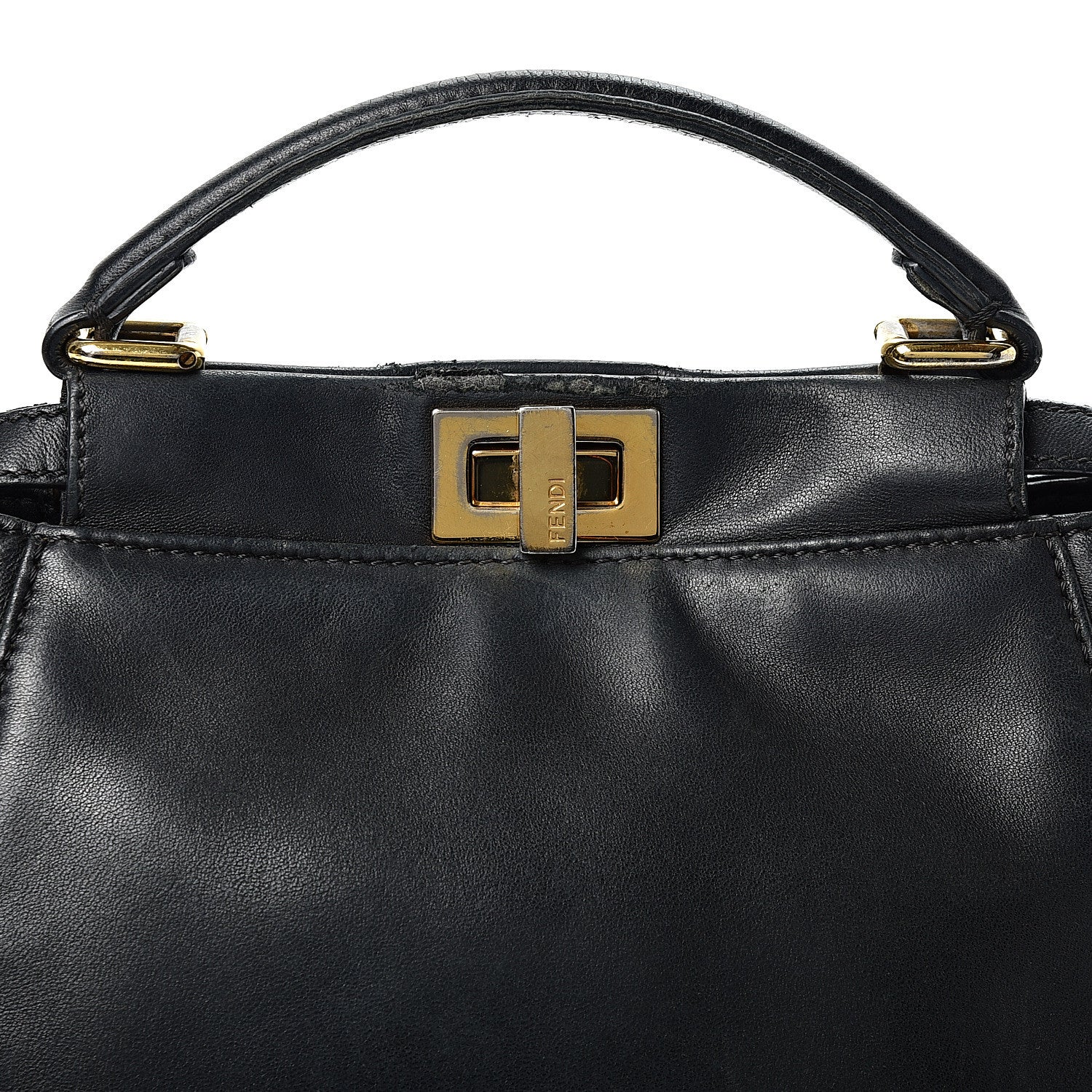 Fendi Nappa Mini Peekaboo Iconic Satchel Black 11 of 16