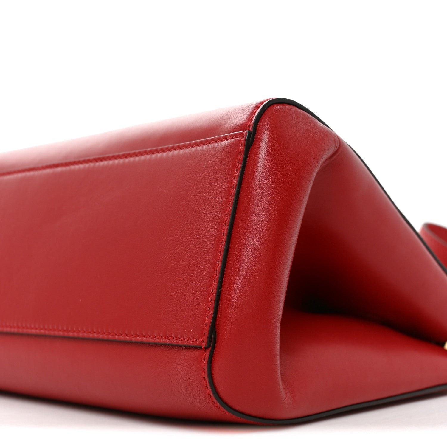 Gucci Nappa Bamboo Small Nymphaea Top Handle Bag Hibiscus Red
