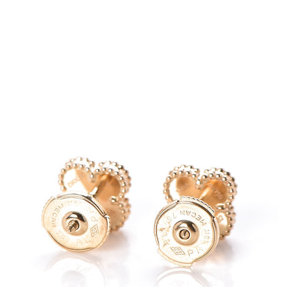 Van Cleef & Arpels 18K Yellow Gold Black Onyx Sweet Alhambra Earrings 3 of 5