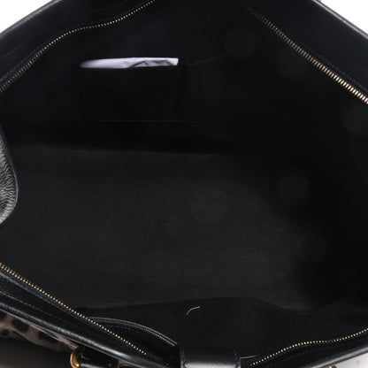 Saint Laurent Pony Hair Leopard Print Large Cabas Chyc Black 5 of 9