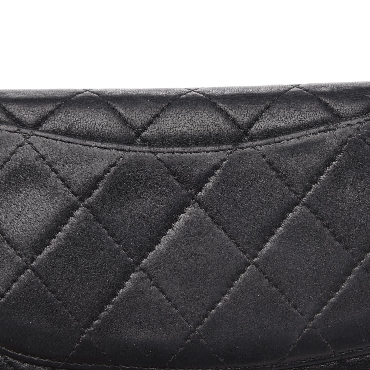 Lambskin Quilted Yen Wallet Black