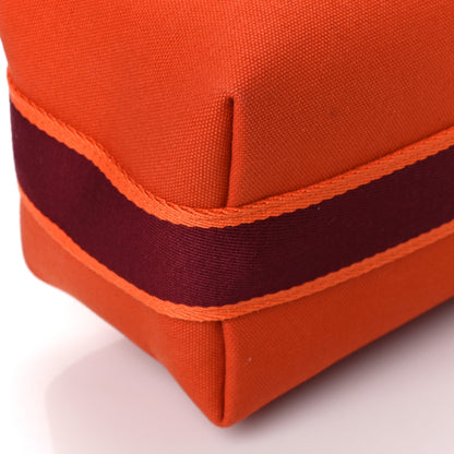 Hermes Canvas Small Bride-A-Brac Pouch Orange Burgundy 9 of 11