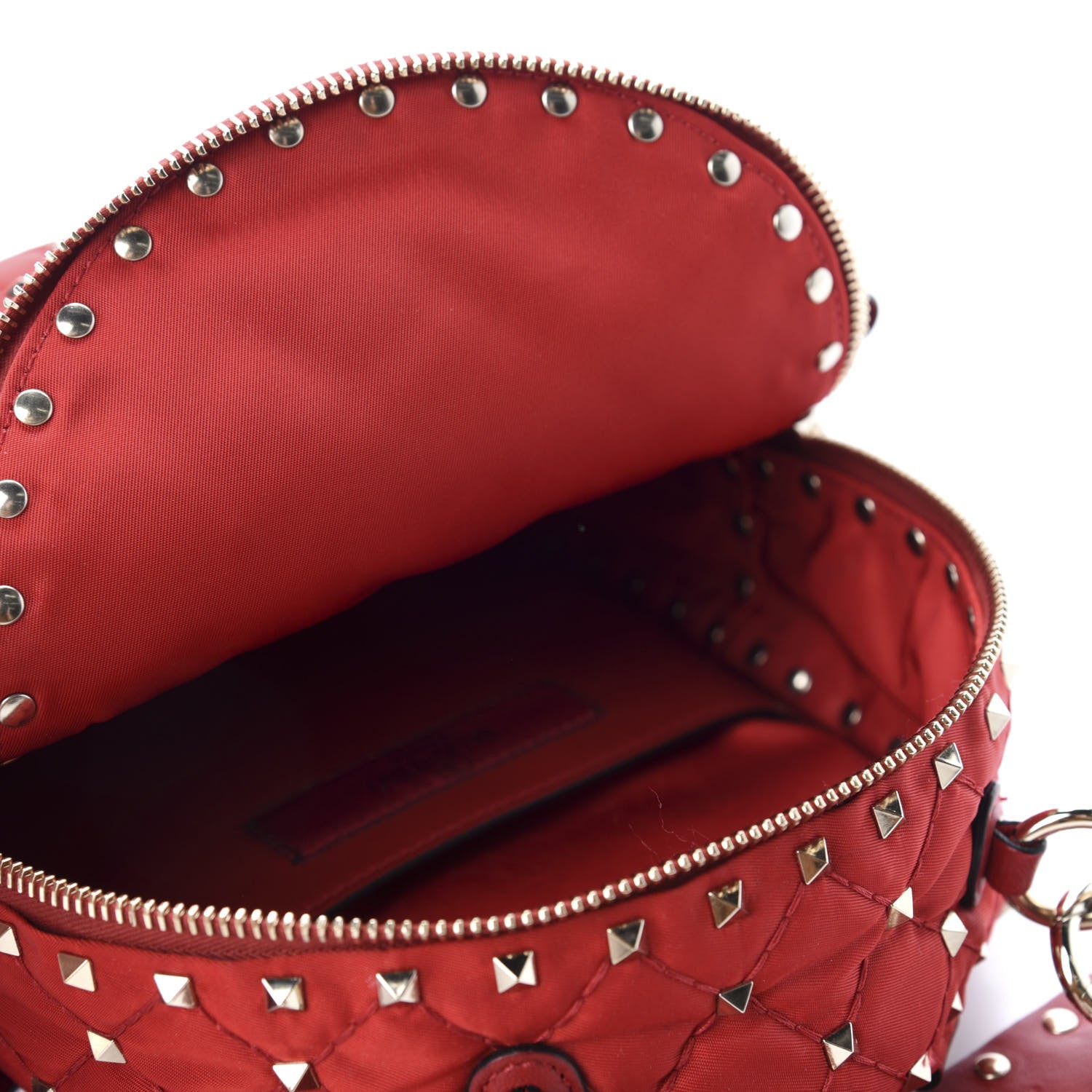 Valentino Garavani Nylon Quilted Mini Rockstud Spike Backpack Red 4 of 8